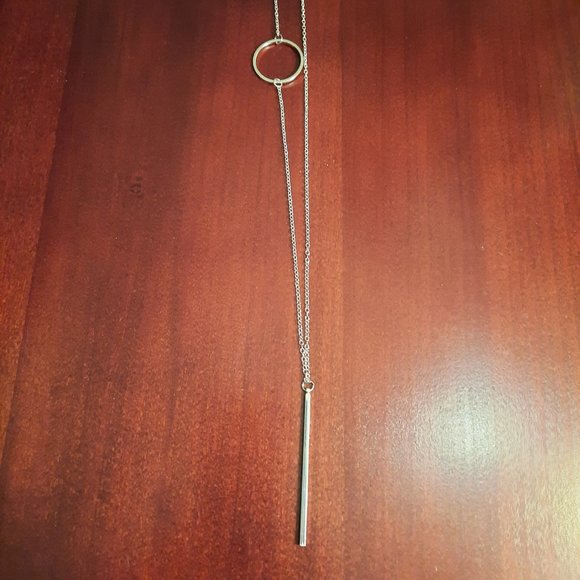 3 Silver Tone Long Statement Pendant Necklaces - Picture 4 of 12